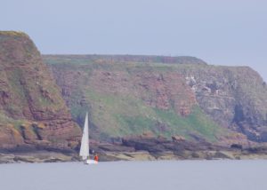 Cliffs of Arbroath, sailing to Lunan Bay